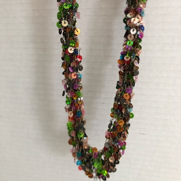 Vtg Multicolour Sequin Necklace - Picture 8 of 12